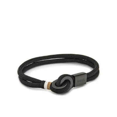 Hugo Boss Black Nylon Bracelet In Black