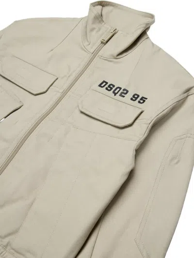 Dsquared2 Pocket Zip Jacket In Neutral