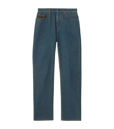 Burberry Heavyweight Mid-rise Straight Jeans In Blue