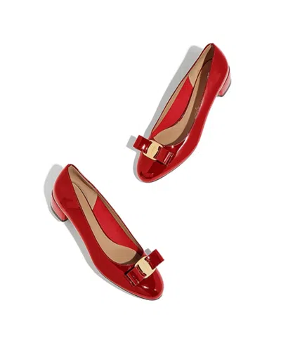 Ferragamo 30mm Vara Bow-detail Leather Pumps In Red