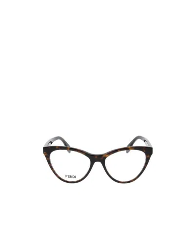 Fendi Eyewear Cat-eye Frame Glasses In Brown