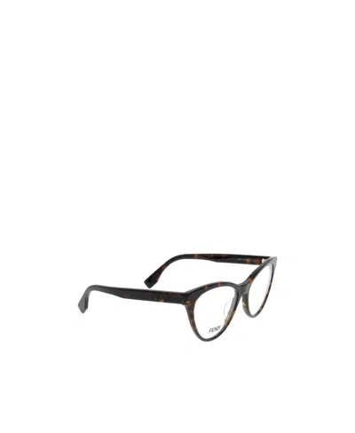 Fendi Eyewear Cat-eye Frame Glasses In Brown