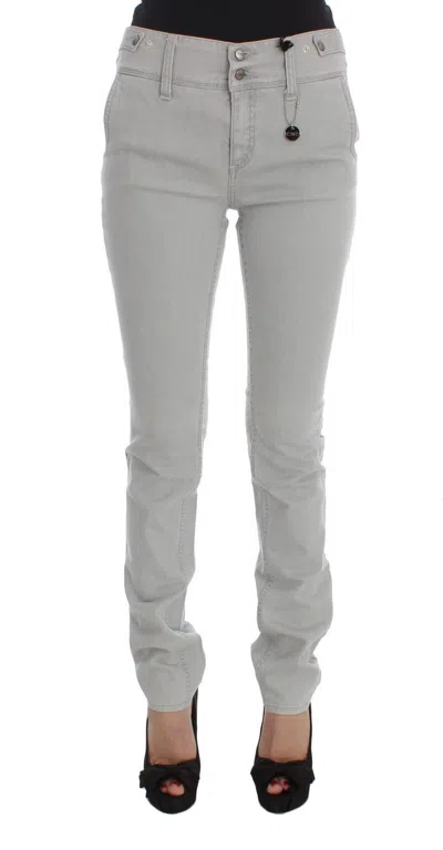 Costume National Pants Gray Cotton Blend Super Slim Fit Jeans In Gray