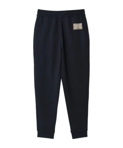 Burberry Logo Pleated Sweatpants In Black