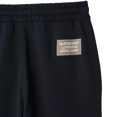 Burberry Logo Pleated Sweatpants In Black