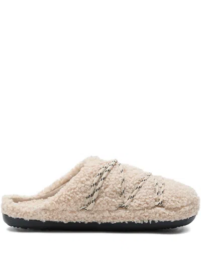 Moon Boot Mb Teddy Slipper Slipper-mule In Beige Shearling In Brown