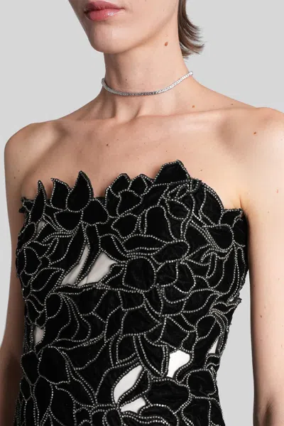 Costarellos Floral Strapless Mini Dress In Black