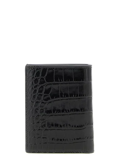 Tom Ford Cardholder Stmpa Crocodile In Black