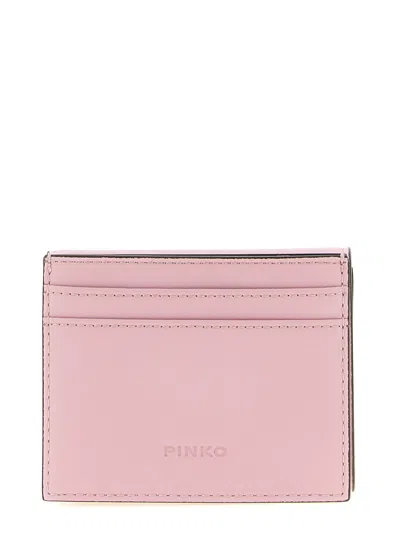 Pinko Buckle Leather Wallet In Pink