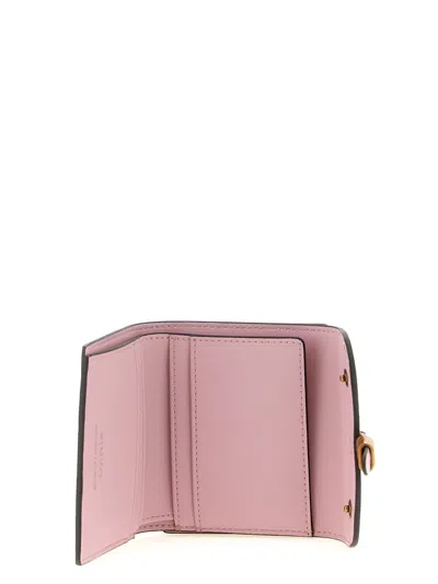 Pinko Buckle Leather Wallet In Pink
