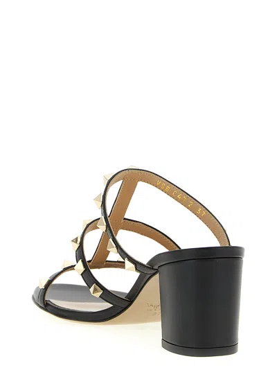 Valentino Garavani 60mm Rockstud Caged Block-heel Slide Sandals In Black
