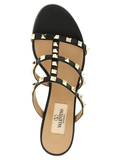 Valentino Garavani 60mm Rockstud Caged Block-heel Slide Sandals In Black