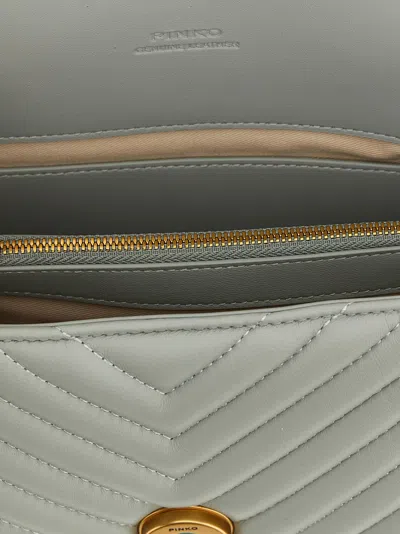 Pinko Mini Lady Love Puff Hand Bags Gray In Gray