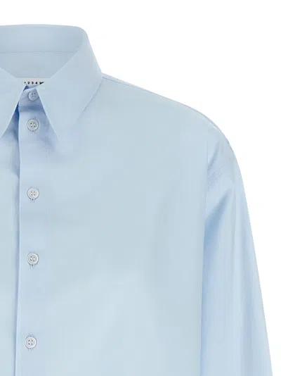 Mm6 Maison Margiela Poplin Shirt Shirt And Blouse Light Blue In Blue