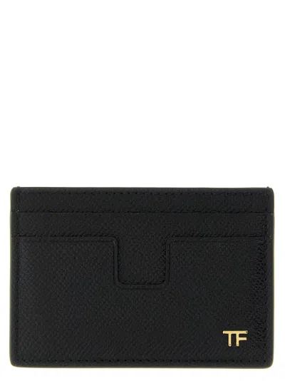 Tom Ford Small Grain Leather Cardholder In Black
