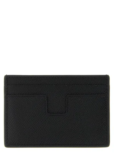 Tom Ford Small Grain Leather Cardholder In Black