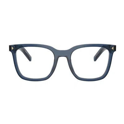 Prada Pr B11v 08q1o1 Cristallo Blu Glasses In Blue