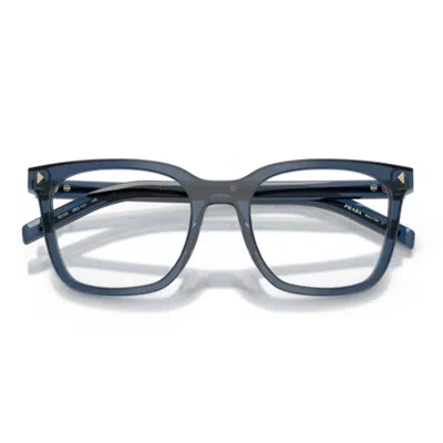 Prada Pr B11v 08q1o1 Cristallo Blu Glasses In Blue