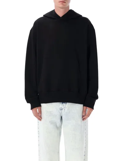 Diesel S-macs-hood-megoval-d Relaxed Fit Black Hoodie In Black