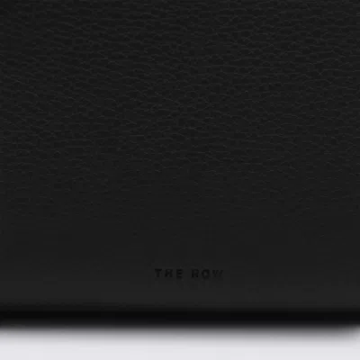 The Row Black Leather Marcel Top Handle Bag In Black