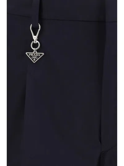 Prada Tailored Cotton Poplin Trousers In Multi