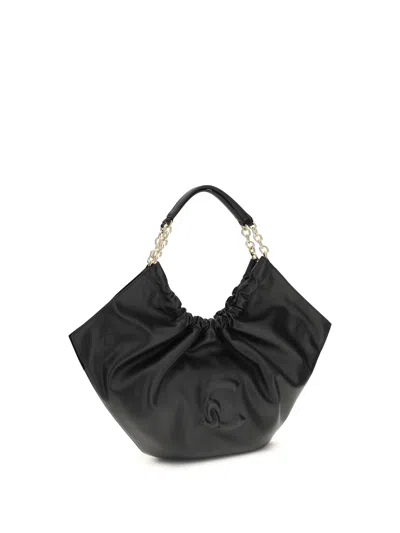 Coccinelle Black Calf Leather Bos Taurus Shoulder Bag In Black