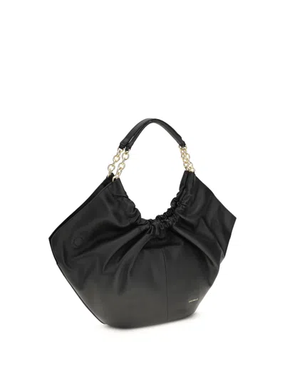 Coccinelle Black Calf Leather Bos Taurus Shoulder Bag In Black
