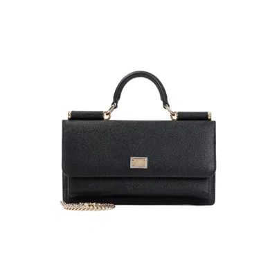 Dolce & Gabbana Dauphine Phone Handbag In Black