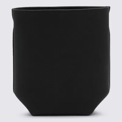 The Row Black Leather N/s Park Crossbody Bag In Black