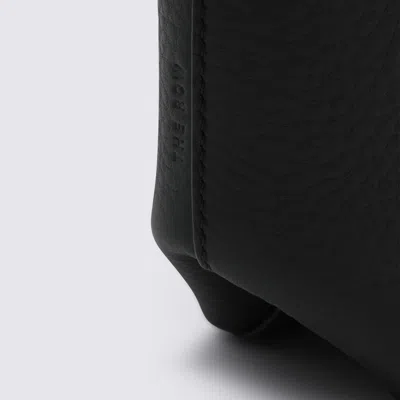 The Row Black Leather N/s Park Crossbody Bag In Black