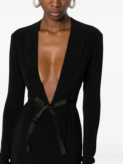 Norma Kamali V-neck Maxi Dress In Black