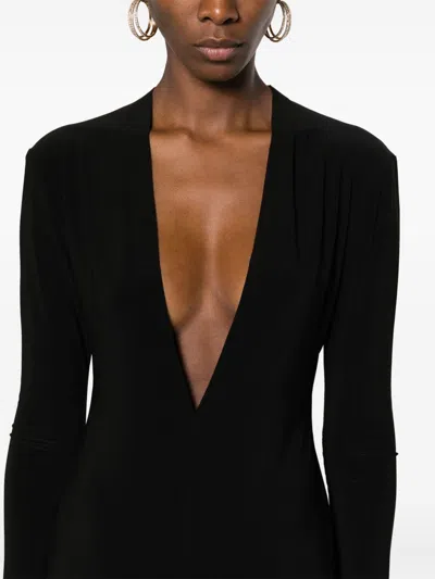 Norma Kamali V-neck Maxi Dress In Black