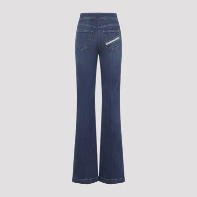 Elisabetta Franchi Blue Denim Cotton Jeans With Buttons In Blue