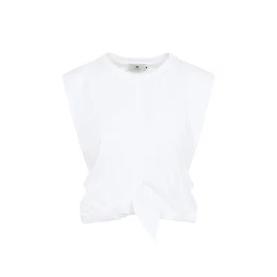 Elisabetta Franchi Tshirt With Knot In White