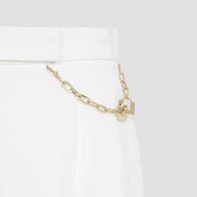 Elisabetta Franchi Tailored Shorts With Metallic-chain In White