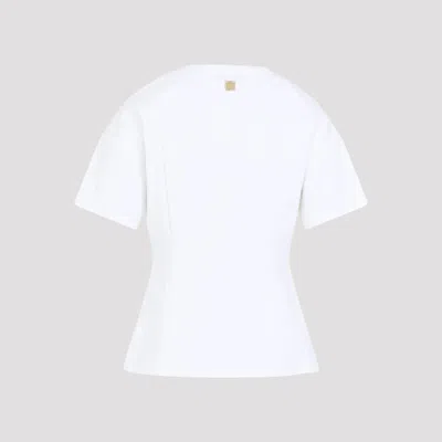Elisabetta Franchi Crewneck T-shirt With Decorative-buttons In White