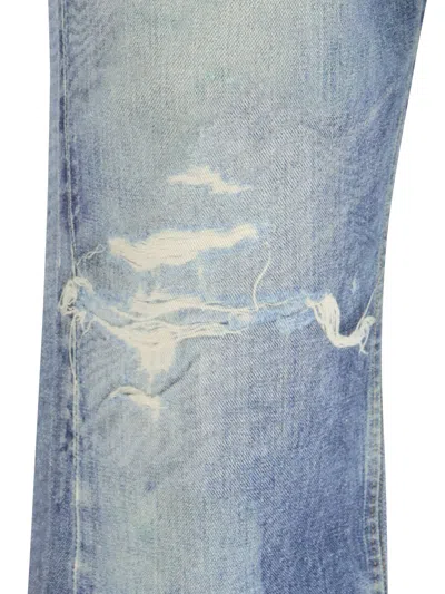 Our Legacy Mens Digital Denim Print Third Cut Faded-wash Denim Jeans In Blue