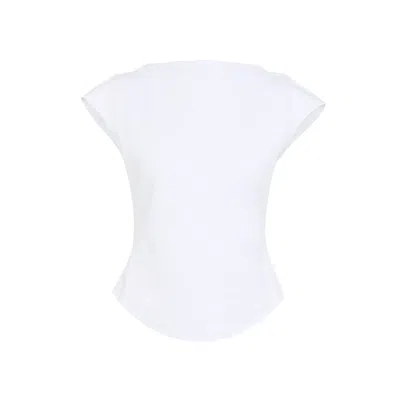 Alaïa Alaia White Cap Cotton T-shirt In White