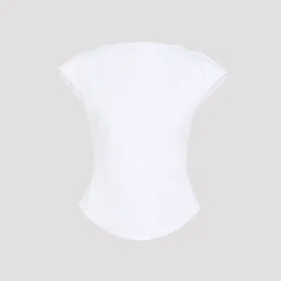 Alaïa Alaia White Cap Cotton T-shirt In White
