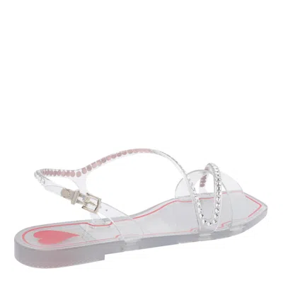 Menghi Rubber Flat Sandals In Silver