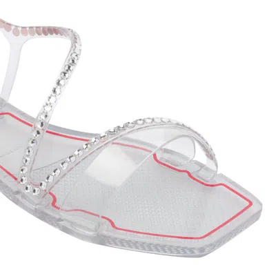 Menghi Rubber Flat Sandals In Silver