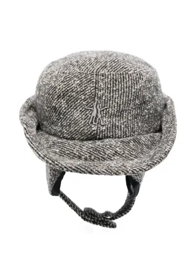 Open Yy Ear-flap Logo-detail Hat In Gray