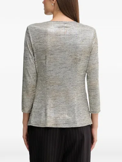 Joseph Ribkoff V-neck Draped Blouse In Gray