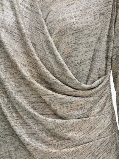 Joseph Ribkoff V-neck Draped Blouse In Gray