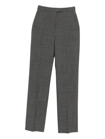 Alexander Mcqueen Wool Straight Trousers In Gray