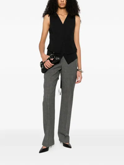 Alexander Mcqueen Wool Straight Trousers In Gray