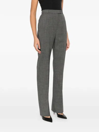Alexander Mcqueen Wool Straight Trousers In Gray