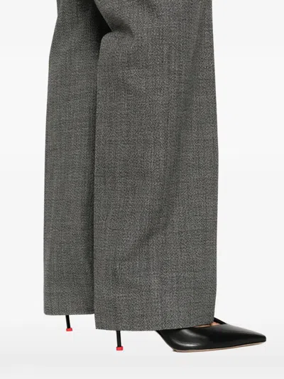 Alexander Mcqueen Wool Straight Trousers In Gray