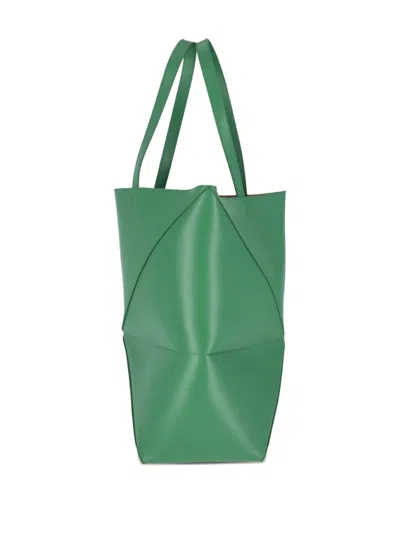 Loewe Xl Puzzle Fold Geometric Tote Bag In Green