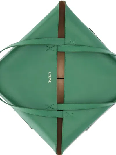 Loewe Xl Puzzle Fold Geometric Tote Bag In Green